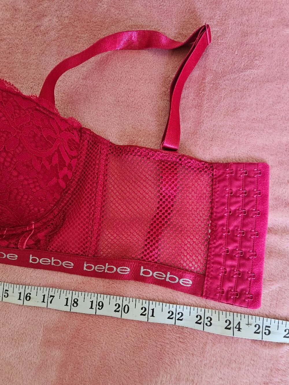 34DD bebe Fuchsia Lace Longline Bra - Picture 10 of 16